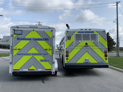 Picture of two MLPS vehicles from behind